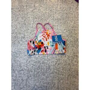DSG Kids Swim Halter Top Coastal collage  Pink Trim‎ 50 UV Protection NWT small